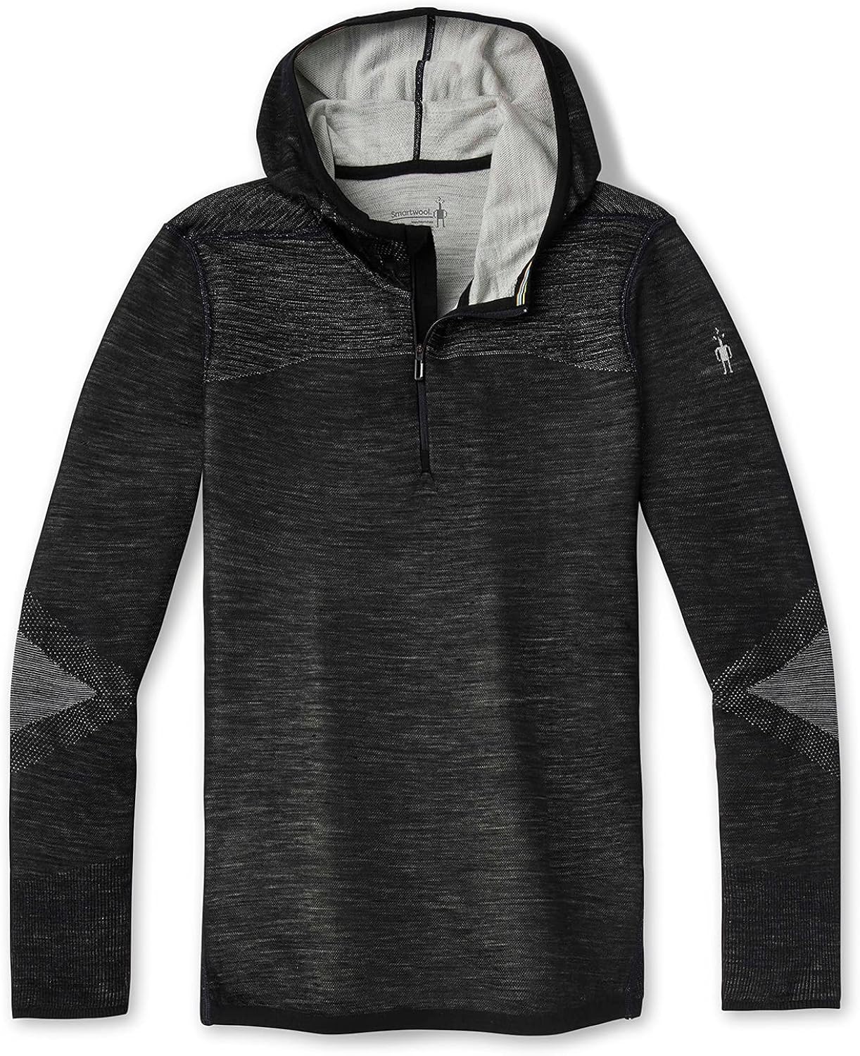 Smartwool Sudadera con capucha Intraknit Merino 200 12 con cremallera para hombre, capa base de lana merina