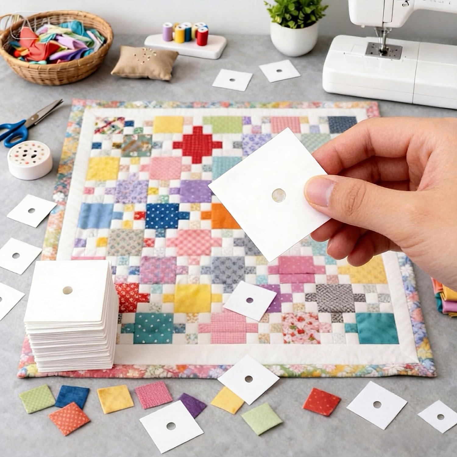 300pcs 2 Inch Square Paper Piecing Templates for Quilting DIY Patchwork Sewing Crafts