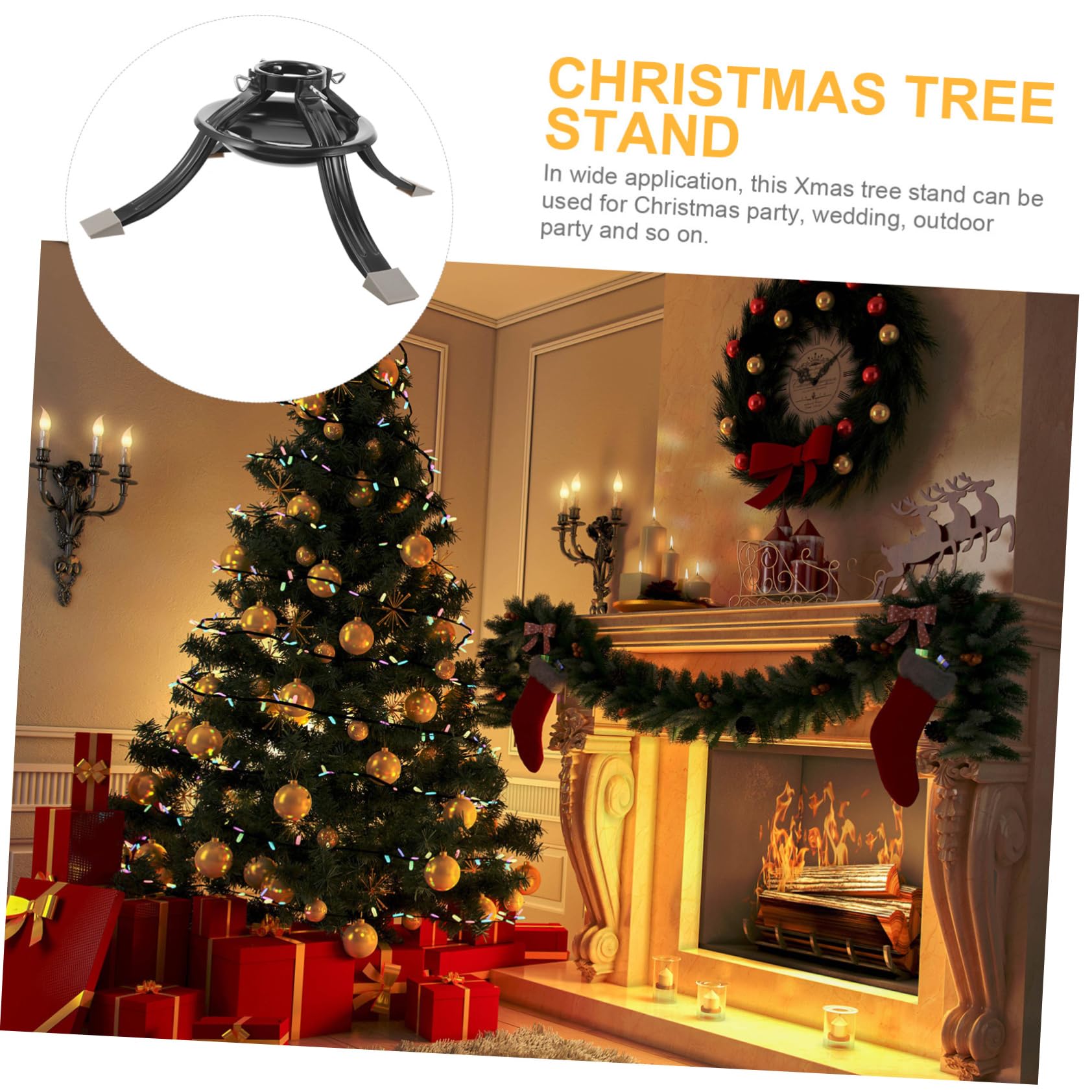 Cabilock Soporte Navideñas para de Redondo para Práctico Navidad Hierro de Árbol Fijar y Ambientación en Árboles Banderas Fiestas Interior del Hogar