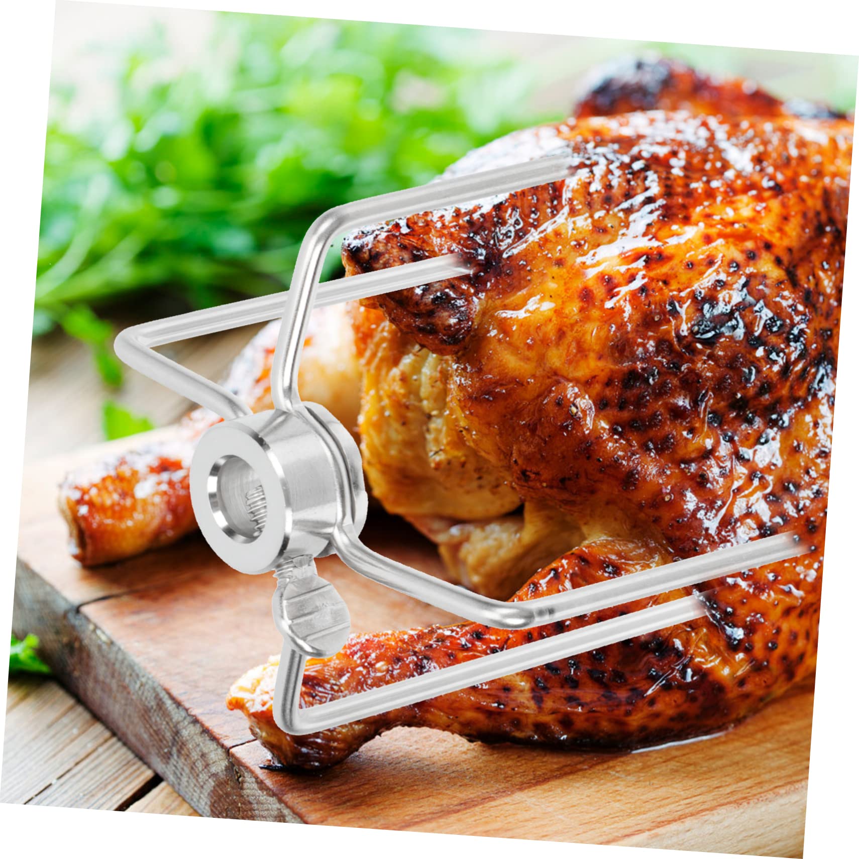 2 Stück Professionelle Edelstahl Grillgabeln für Brathähnchen mit Verdicktem Material und Praktischer Anwendung für Elektrische Drehspieße Beim Grillen