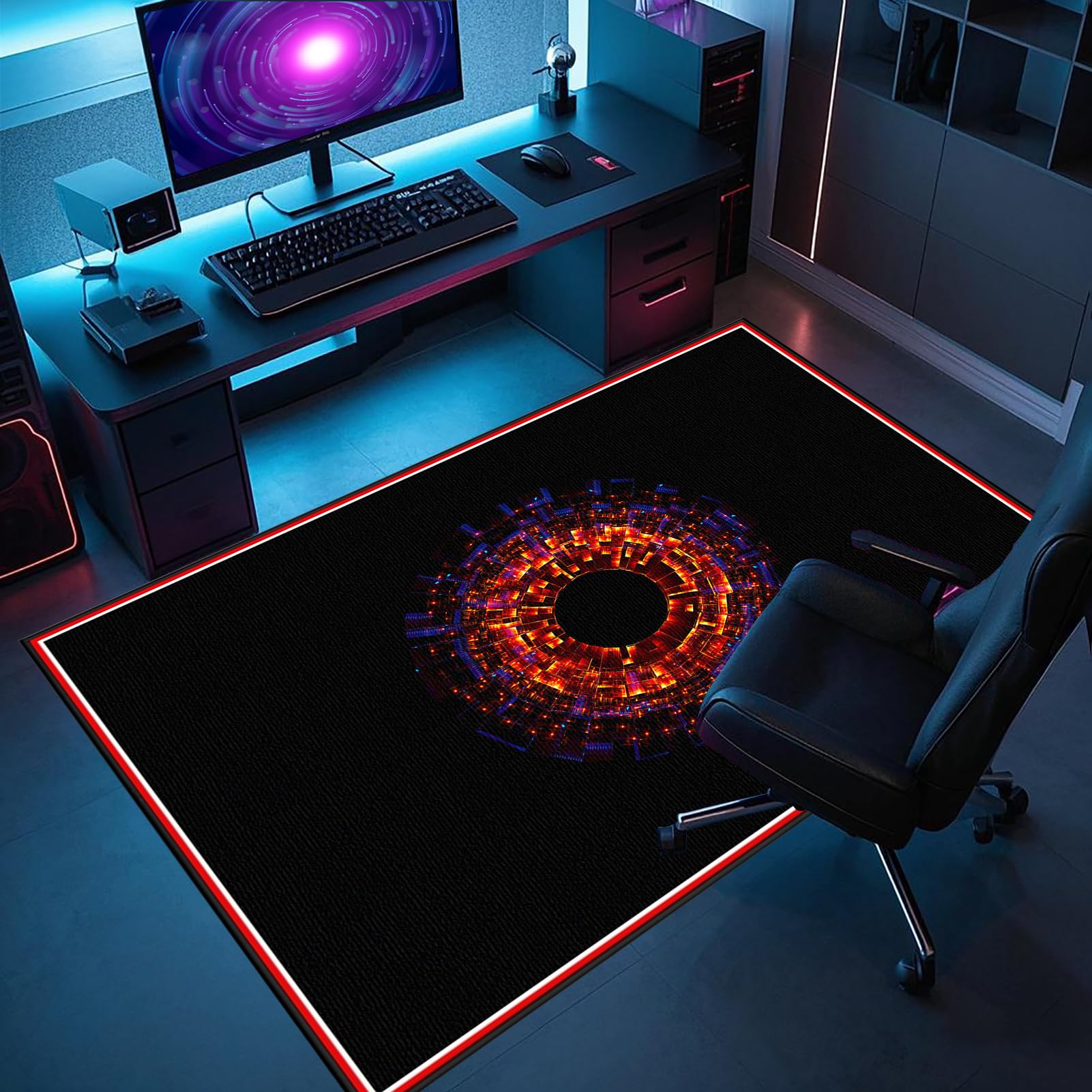 Laegnfho 120 x 160 cm Chair Mat, Floor Protector for Carpets and Hard Floor, Non-Slip Gamer Floor Mat, Floor Protector Mat, Gaming Chair Mat for Gaming and Office Chair, Carpet Protector Chair Mat