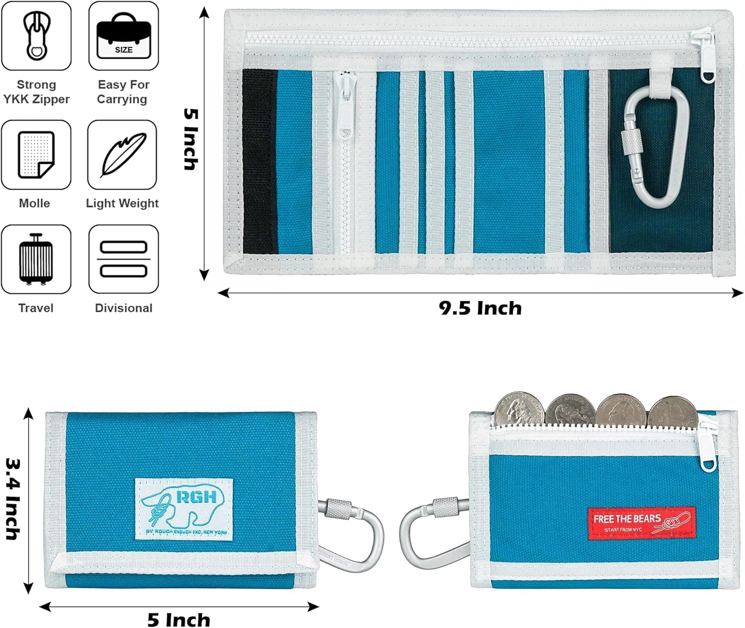 Rough Enough Boys Wallets for Kids Teens Blue Canvas : Clothing, Shoes & Jewelry