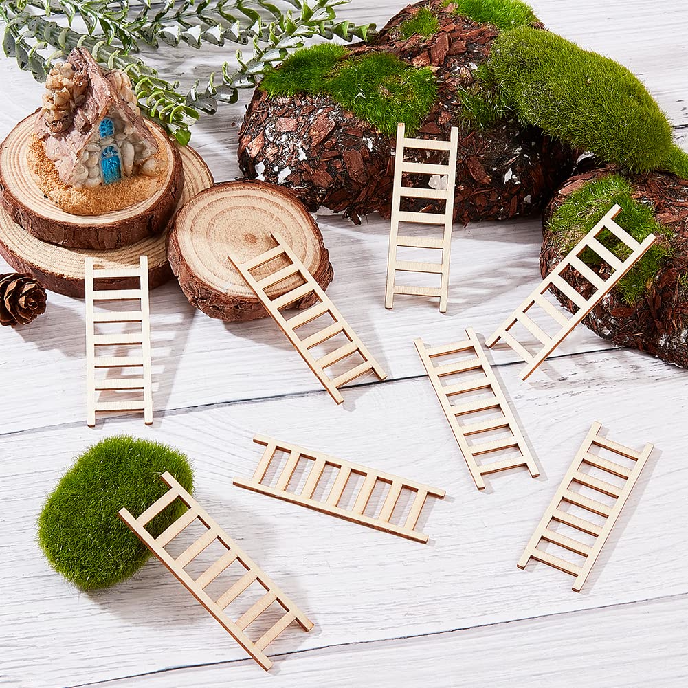 Mini Escalera De Madera 1:12 Para Casas De Muñecas – Decoración Y Accesorio DIY Para Jardines De Hadas