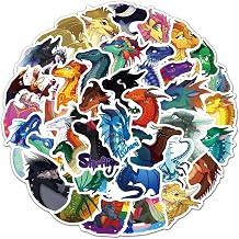 50Pcs Cute Cartoon Wings of Fire Stickers Featuring Dragons Book Decorative Waterproof Stickers Decals for Water Bottle,Laptop,Phone,Skateboard for Teens & Adults Hyfl