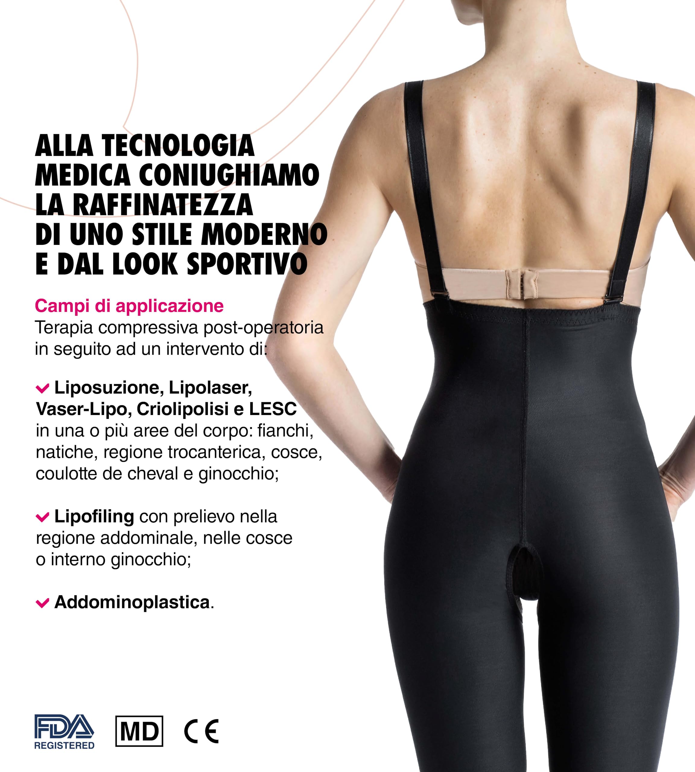 REVÉE Guaina Post-operatoria (sotto Seno/Ginocchia) | Contenitiva per Terapia Compressiva | Addominoplastica - Liposuzione Fianchi, Natiche, Cosce, Ginocchia | Guaina Snellente Modellante
