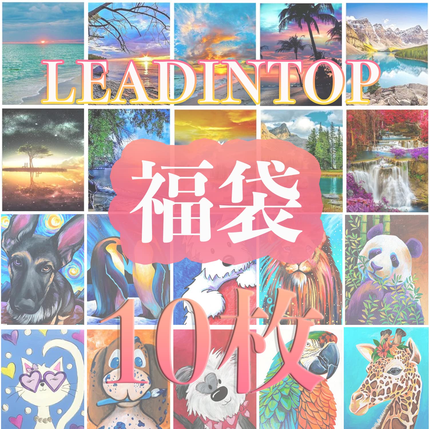 Amazon | LEADINTOP ダイヤモンドアート 福袋 10枚 ダイヤモンドアート