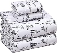 Vista 244 de RUVANTI Flannel Sheets Twin Size - 100% Cotton Double Brushed Twin Sheets Set, Deep Pockets 16 Inches, All Seasons Breathable & Extra Soft Bed Bali