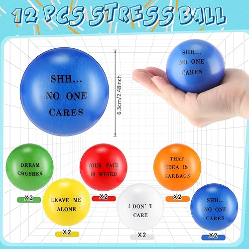 Miniatura 2 de 12 unidades de regalos de agradecimiento a los empleados de 2.5 pulgadas, bolas motivacionales para aliviar el estrés para adultos y niños, regalo