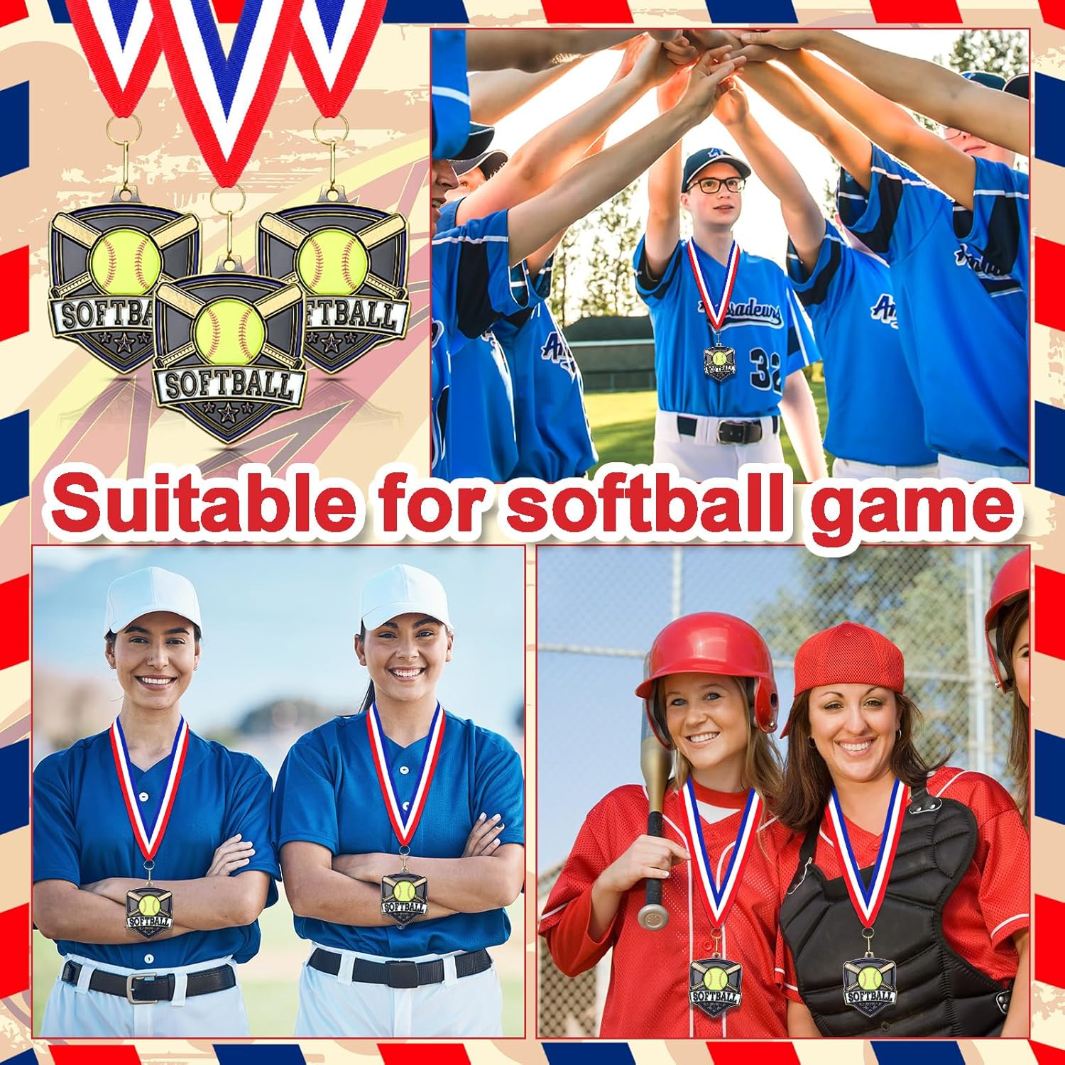 10/20 /30/40 Pcs Award Medals Bulk Sports Medals with Neck Ribbons 2.4 Inch Winner Award Trophy Prize Gift for Sports Themed Party Favors Tournaments Match - Image 6