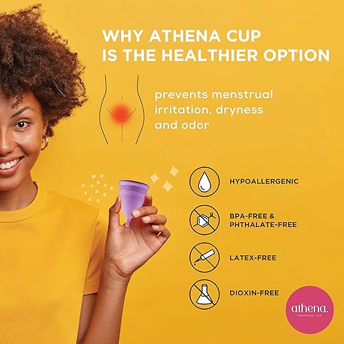 Miniatura 4 de Taza menstrual Athena  Un paquete  Flujo regular  Una taza menstruación más suave hecha para períodos más fáciles  Excelente alternativa al tampón y