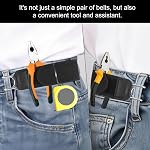 2pcs Ceintures sans boucle, sans boucle Ceinture invisible sans boucle pour pantalons avec crochet en métal Tactica Boucles latérales élastiques sans boucles pour femmes Hommes Travail quotidien d'usure (noir)