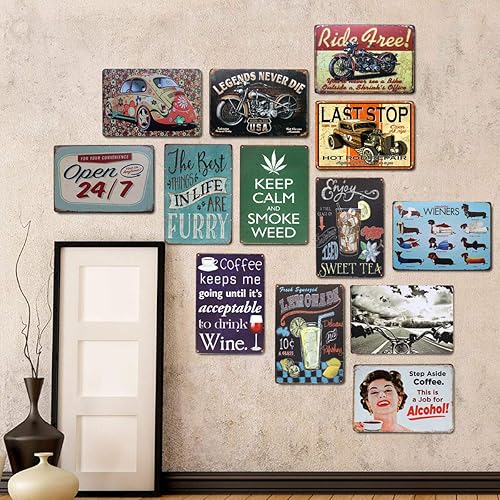 Miniatura 5 de UOOPAI Cartel retro de metal con texto en inglés Step Aside Coffee This is a Job for Alcoh, decoración de pared