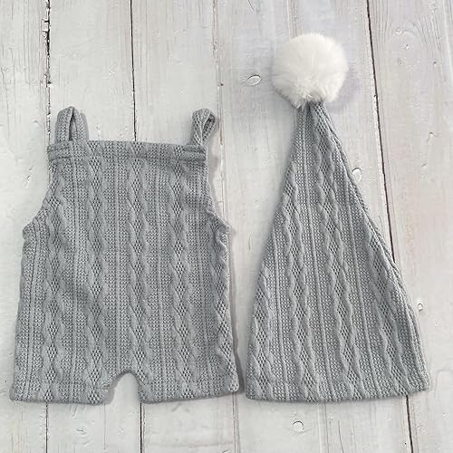 Miniatura 5 de Newborn Photography Props Baby Photoshoots Outfits Boy Photo Posing Romper Hat Crochet Suspender Costume