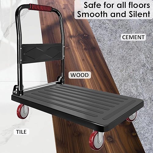 Miniatura 10 de Finnhomy Juego de 4 ruedas giratorias con freno, placa de 2 pulgadas, ruedas giratorias de poliuretano de alta calidad, rodamiento de carga de