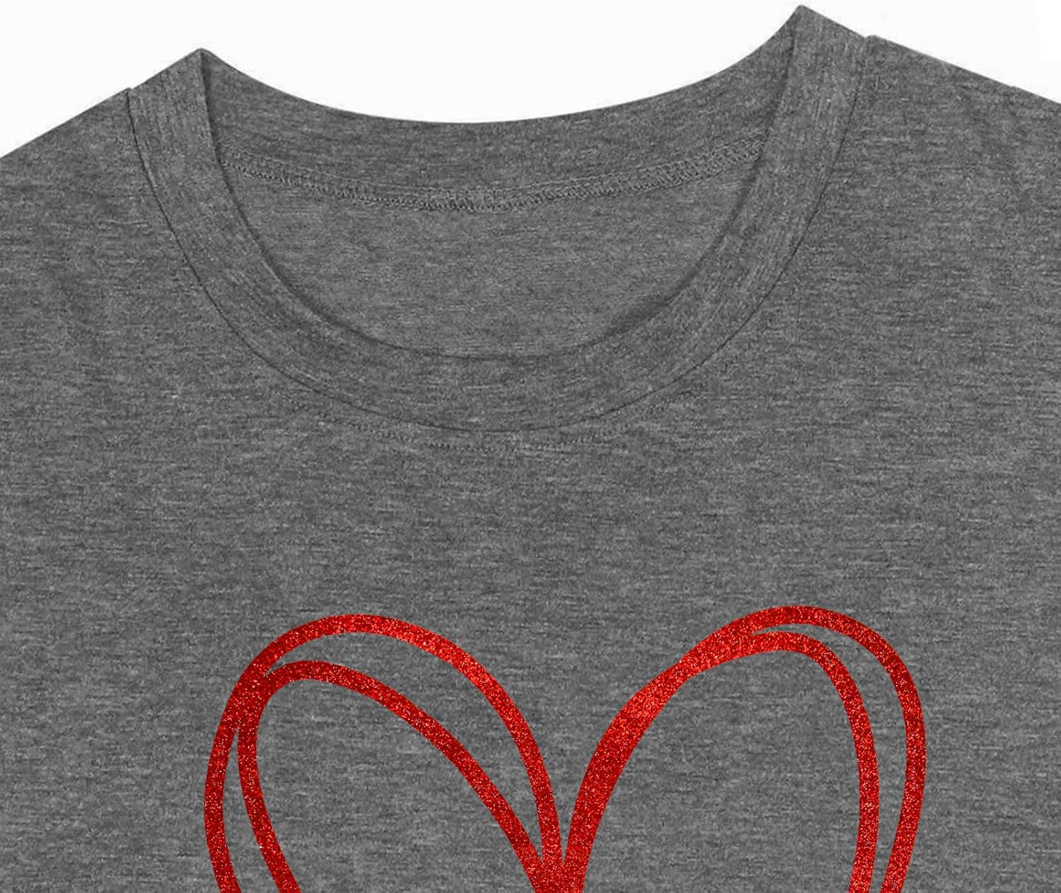 Plus Size Valentines Shirts for Women Heart Print Graphic Tees Teacher Valentine Shirt Casual Tops - Image 3