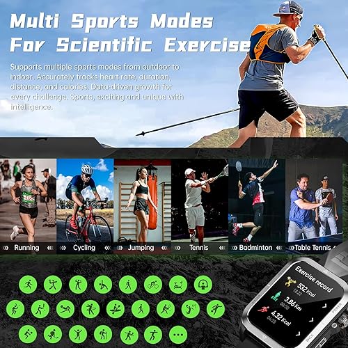 Miniatura 4 de Relojes inteligentes para hombres, reloj inteligente militar resistente de 1.83 pulgadas con llamada Bluetooth, IP68 impermeable reloj de fitness