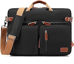 CoolBELL Convertible Backpack Messenger Shoulder Bag Laptop Case Handbag Business Briefcase Multi-Functional Travel Rucksack Fits 17.3 Inch Laptop for Men/Women (Black)