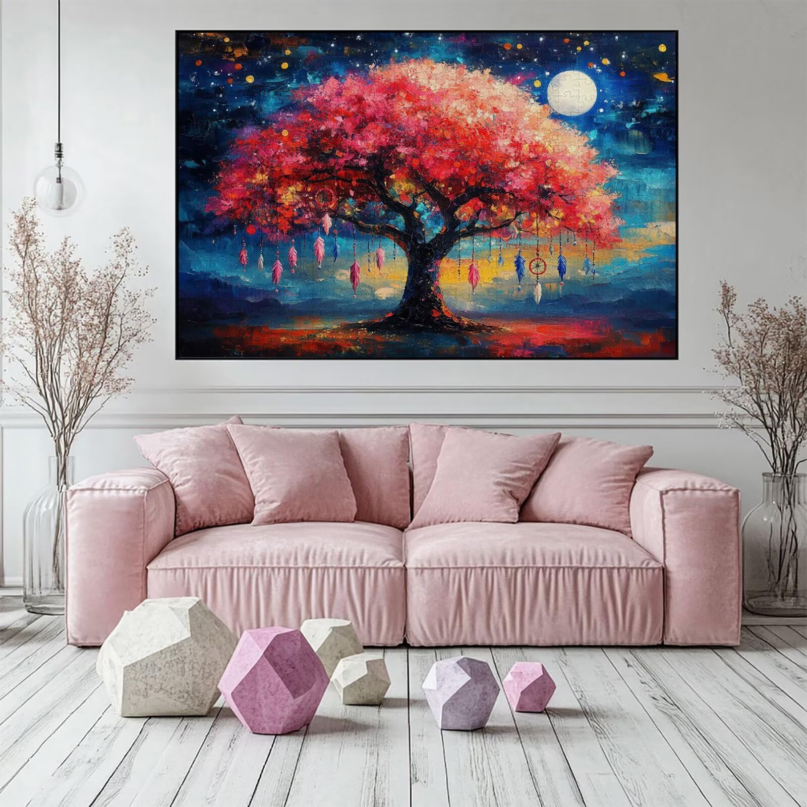 Puzzle 3000 elementów drzewo puzzle dla dorosłych księżyc 122 x 81 cm Unikalne rzemiosło klasyczne 3D drewniana układanka do rodzinnych gier biznesowych, układanka do samodzielnego wykonania nawet do