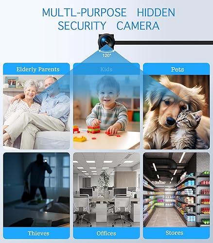 Miniatura 5 de Pequeña cámara WiFi oculta 1080P, mini cámara espía DIY con detección de movimiento, micro cámara inalámbrica para interior para seguridad y