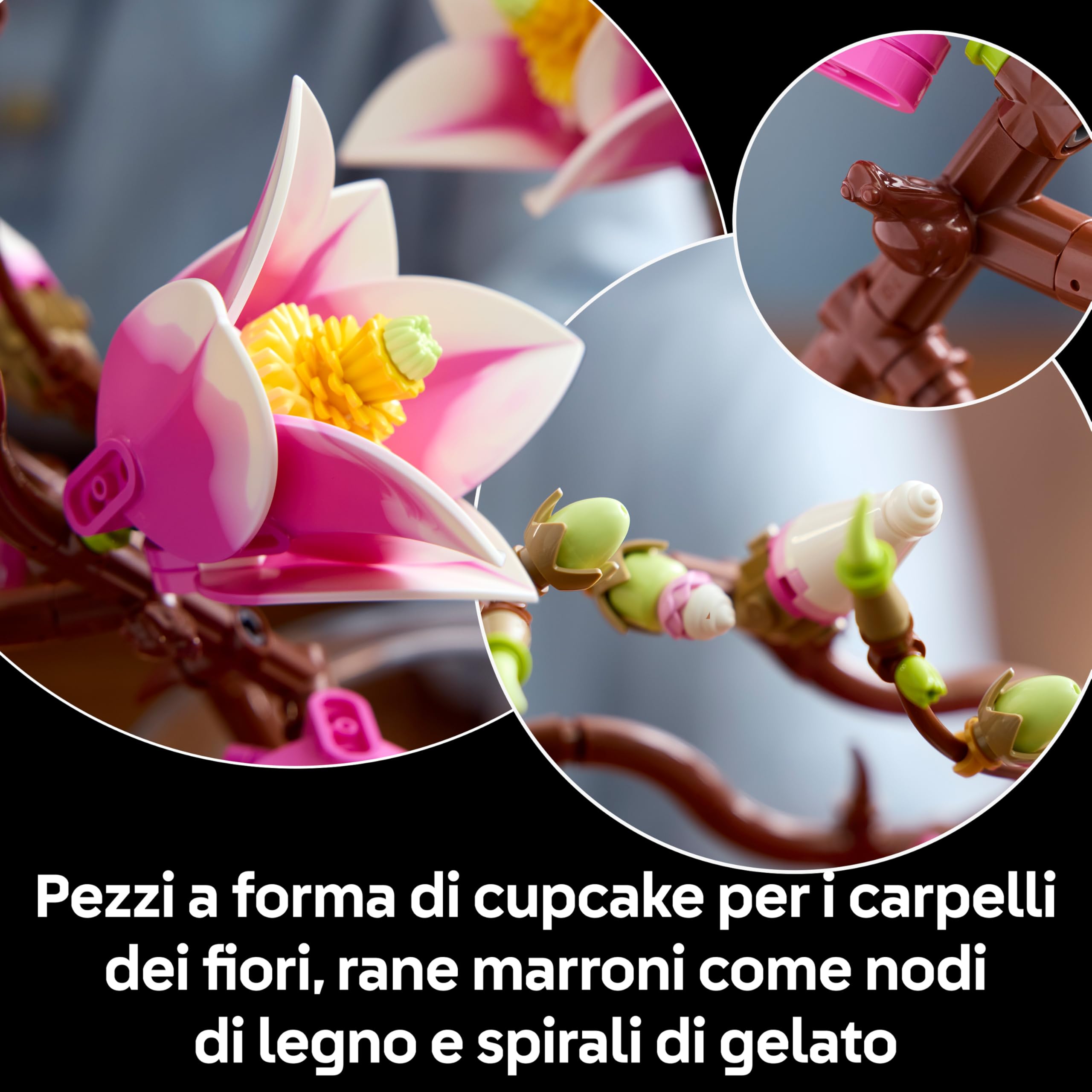 LEGO Botanicals Rametti di Magnolia - Set di Fiori Finti per Adulti - 5 Magnolie Artificiali per Decorare il Soggiorno o la Camera da Letto - Idea Regalo Fai da Te per Donne - 11510