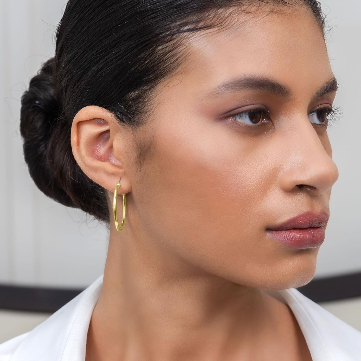 Hoops & Loops 925 Sterling Silver 2mm Hoop Earrings for Women & Men, 14K Gold Plated, Rose Gold, Black Hypoallergenic Lightweight High Polished Click-Top Hoops 15mm-60mm - Image 5