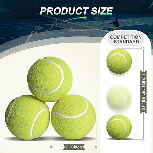 Miniatura 5 de EliteTrace - Pelotas de tenis que brillan en la oscuridad, paquete de 3 pelotas de tenis de entrenamiento, pelotas de práctica para perros y