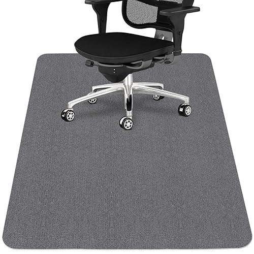 Sycoodeal Office Chair Mat for Hardwood Floor,Office Computer Gaming Chair Mat for Tile Floor,Large Floor Protector Rug,Anti-Slip,Easy to Clean,Grey(48"x36")