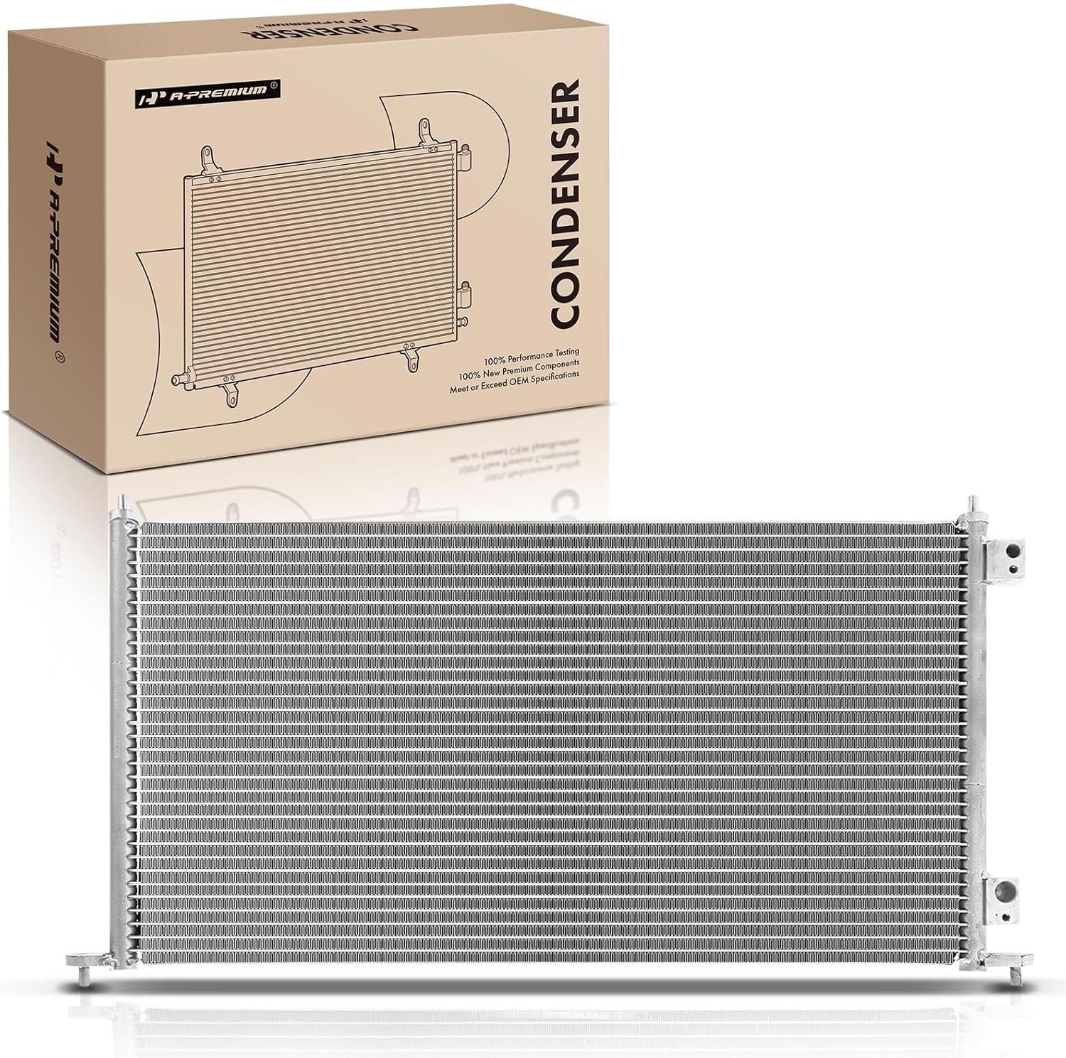 A-Premium A/C Condenser Replace# 80110S5TE01 - Compatible with 2002 2003 2004 2005 Honda Civic L4 2.0L Hatchback