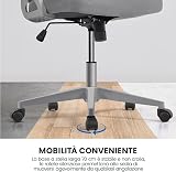 Yaheetech Sedia Ufficio Ergonomica Poltrona Supporto Lombare Grigio Intero - 9