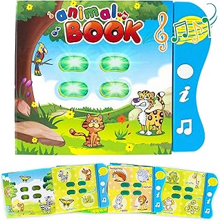 Boxiki kids Animal Sound Book for 1 Year Olds & Up - Toddlers Learning Toys with Animal Sounds and Games. Preschool Learning Toys & Interactive Books for Baby with Melodies & Light Up Buttons