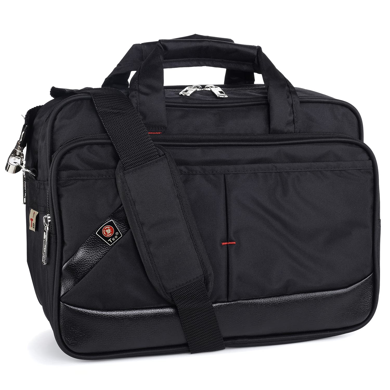 TEO Premium Nylon Black Laptop office Bag Briefcase/MacBook/Notebook 16 inch Professional Messenger Sling Bag T-924