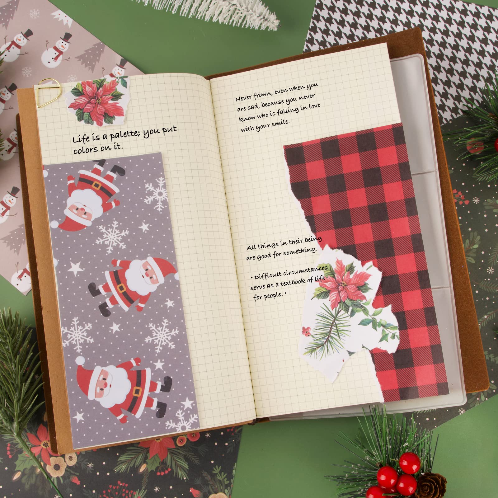 24 Blatt Weihnachts-Scrapbooking Papier 15x15 Cm – 12 Motive Für Tagebuch, Alben & DIY