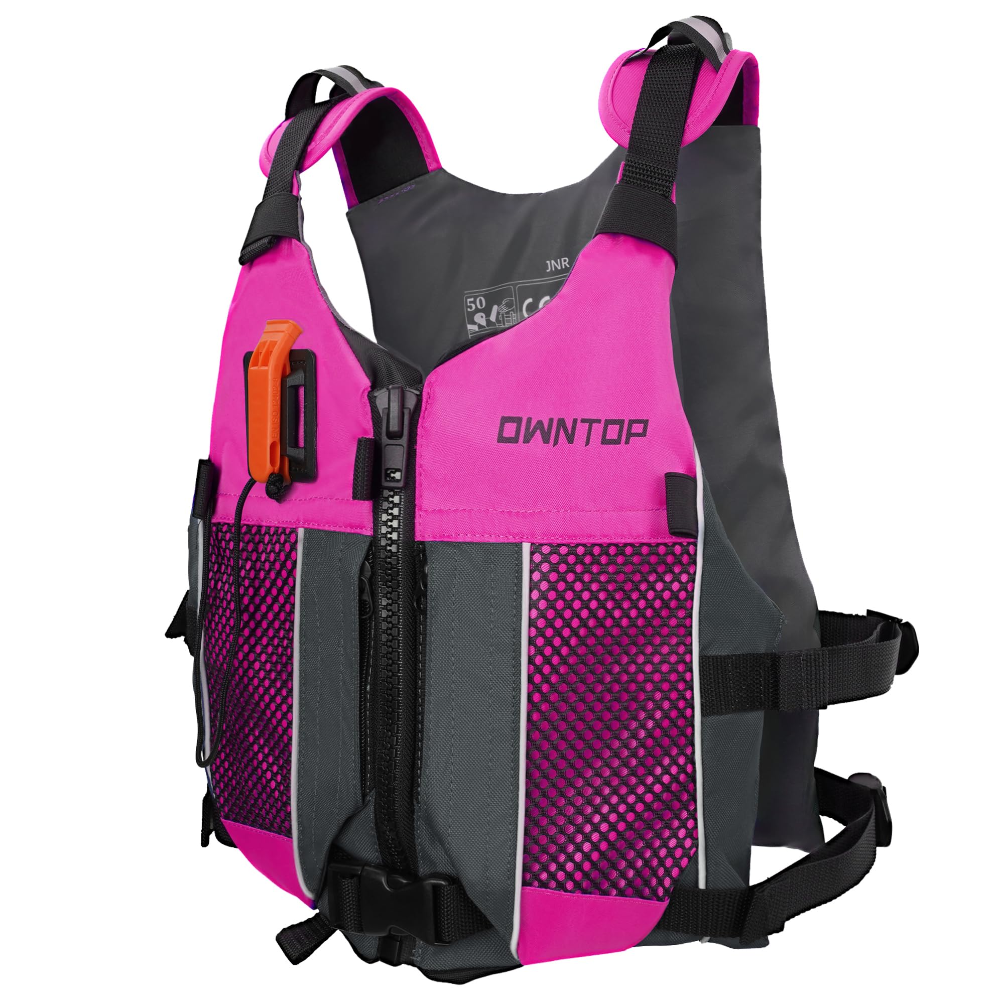 Owntop Buoyancy Aids Teens Kids with Hydration Pack, Whistle, Dual Mesh Pockets | Adjustable Buoyancy Vest Jacket | Swim Vest Unisex for Paddleboarding, Kayaking, Fishing (Pink,XXS) — image 1