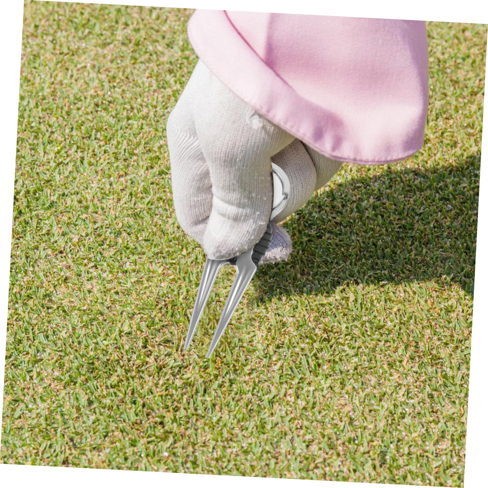 BESTonZON 2Pcs Portable Divot Repair Tool with Ball Marker Lightweight Green Fork for Golf Enthusiasts Durable Comfortable Grip for Maintaining Golf