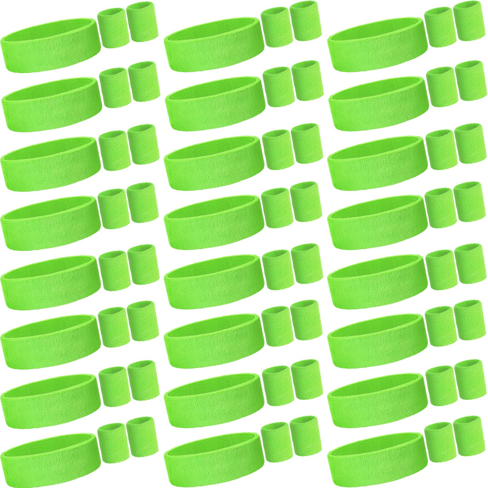 Set di 72 fasce per il sudore fluo e braccialetti per competizioni sportive, feste, ginnastica, tennis, perfetto per uomini e donne