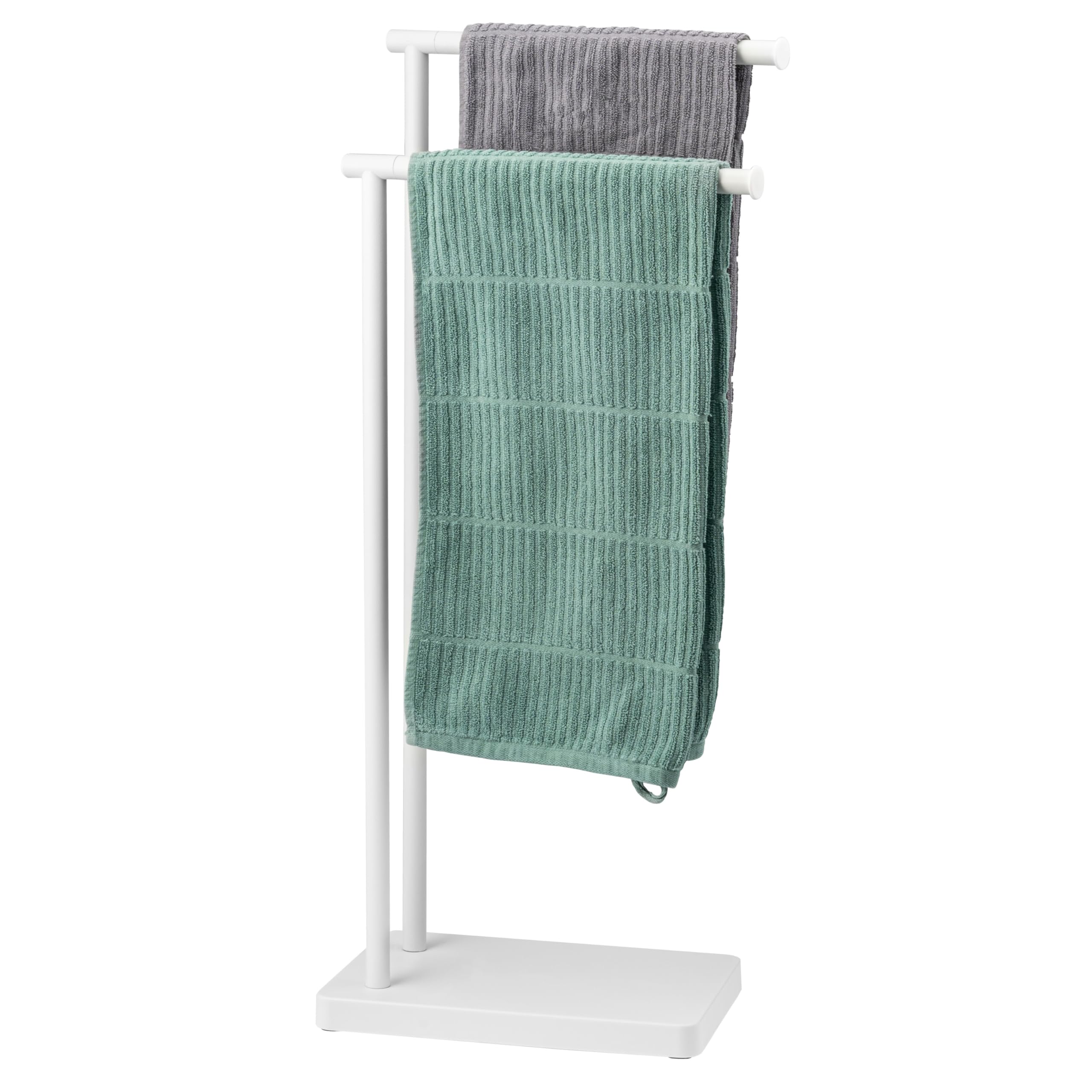 Bremermann White Free Standing 2 Rail Towel Rail Black (White)