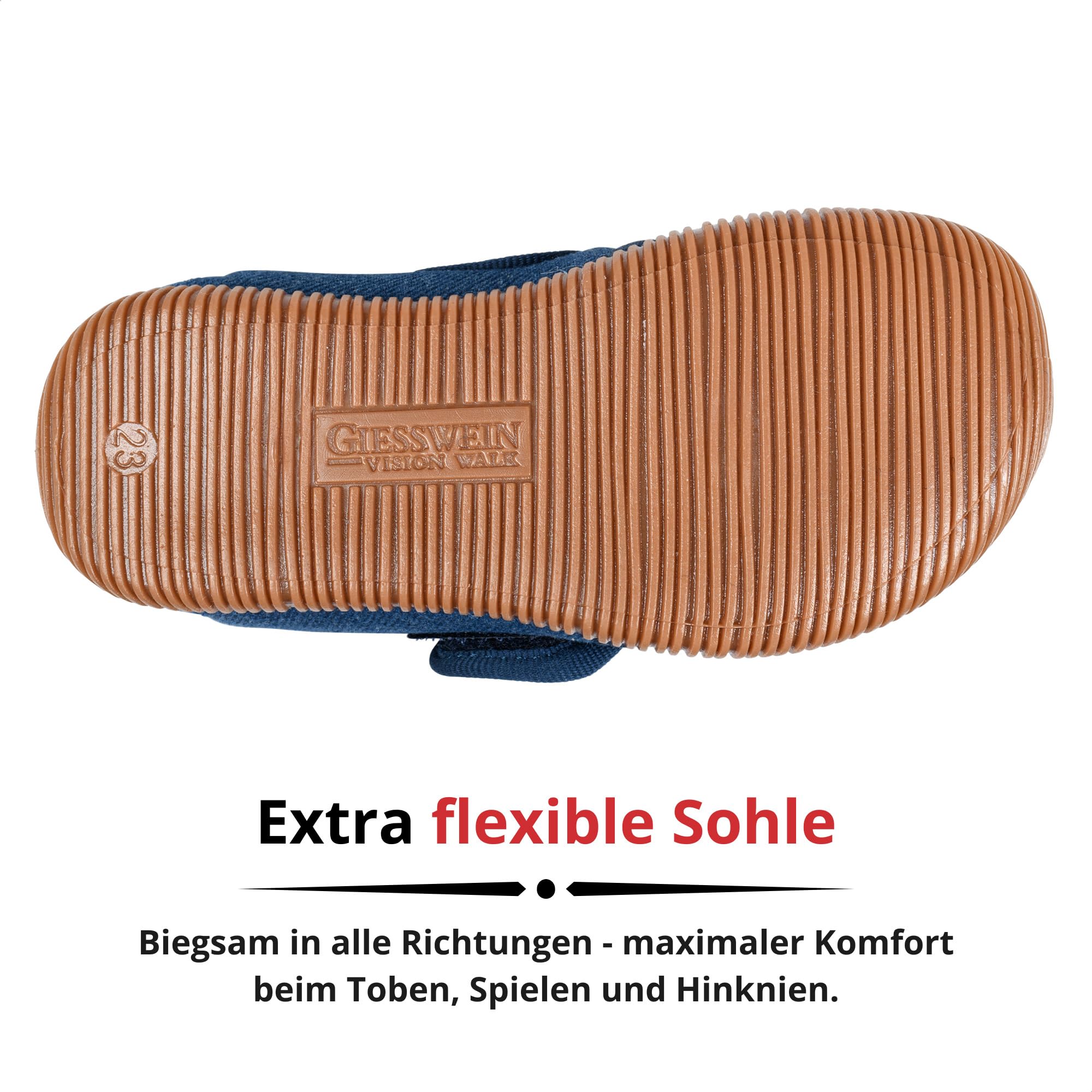 Giesswein Kinder Hausschuhe Senscheid - Slim-Fit Pantoffel, Kindergarten Schlappen, Rutschfeste Krabbel Schuhe
