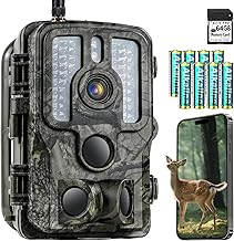 Digitgarden Fototrappola, Fotocamera Wi-Fi 4K 48MP con App, Sensore di Movimento, Visione Notturna, Tempo di Attivazione di 0,1s, Impermeabile IP66, Dotata di Scheda SD da 64 GB e 8 batterie AA