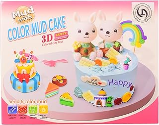 كعكة طين ملونة لعمر 3 سنوات فما فوق - متعدد الالوان Af1