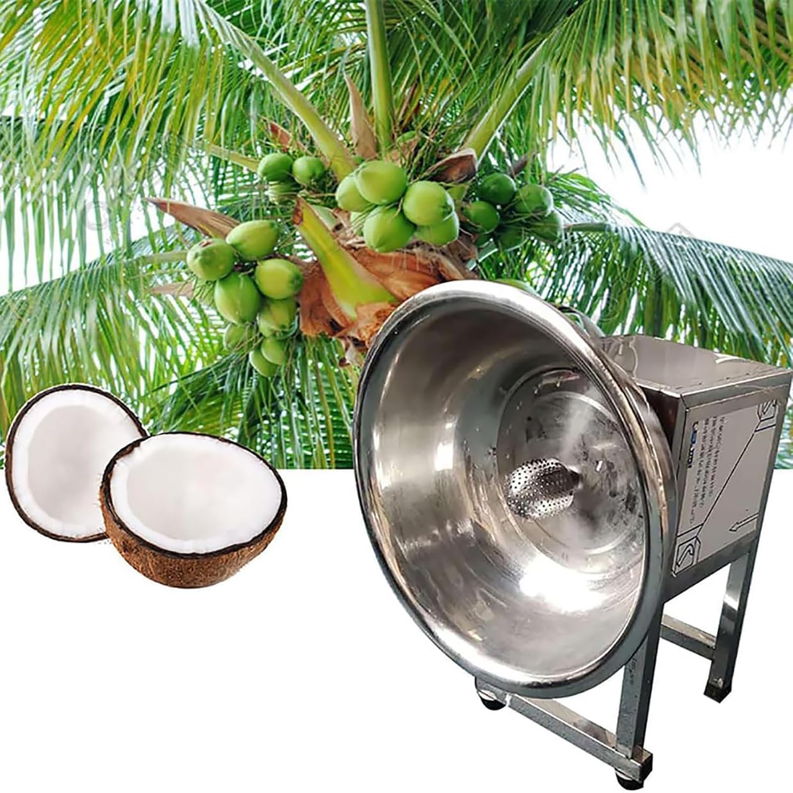 Máquina eléctrica de procesamiento de coco, extractor comercial de 370 W, 60-70 piezas/H, grosor uniforme, sin residuos, para un uso eficiente en la cocina