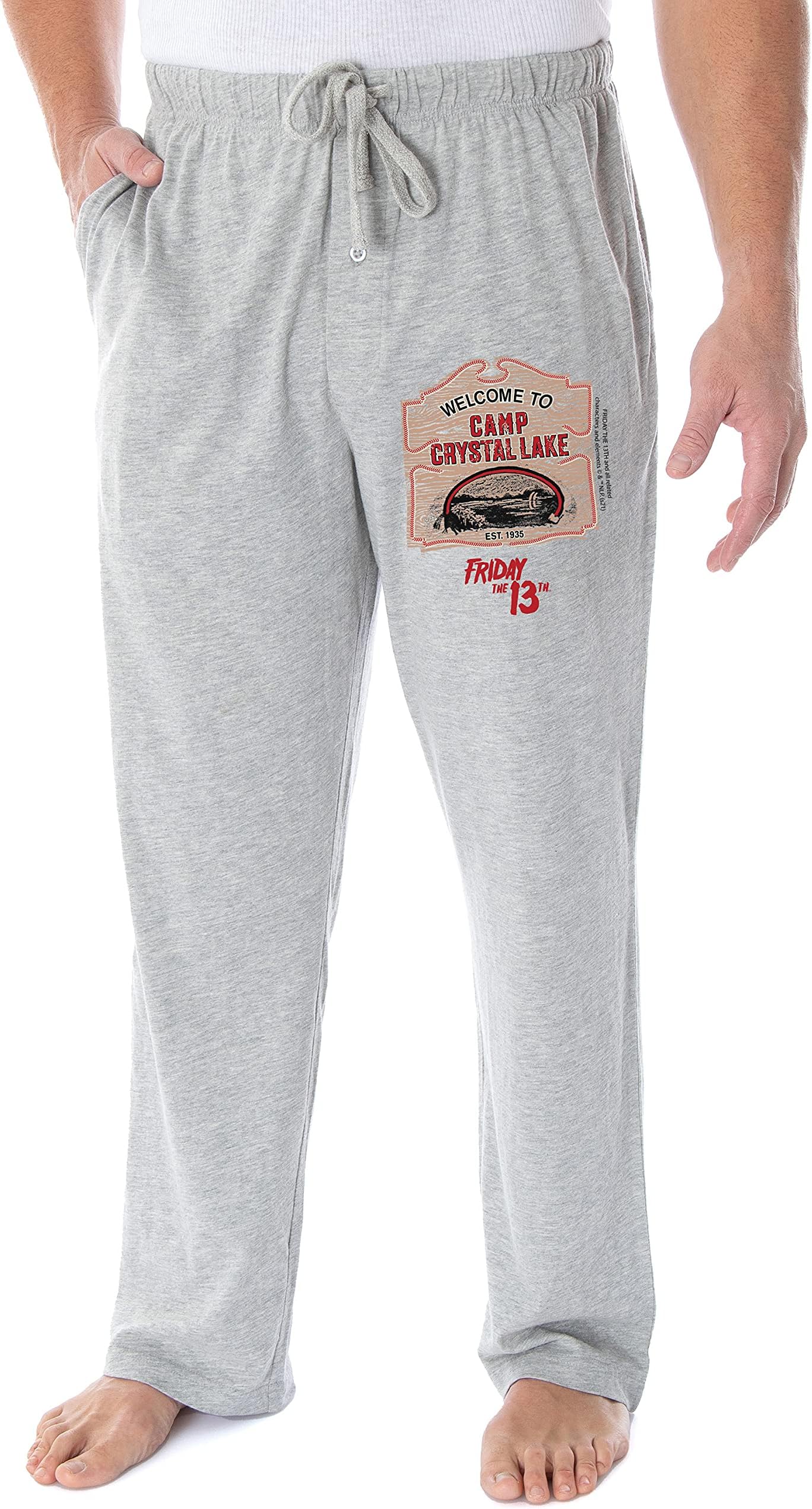 Friday The 13th Men's Welcome To Camp Crystal Lake Loungewear Sleep Bottoms Pajama Pants