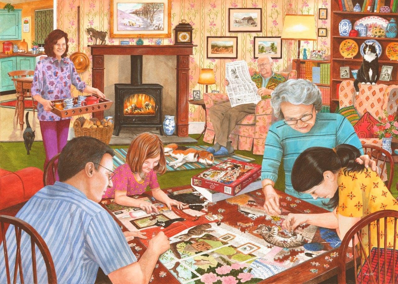 The House of Puzzles, Bits & Pieces Jigsaw, Big 500 Piece Jigsaws for Adults Extra Large Pieces, Artist Illustrated