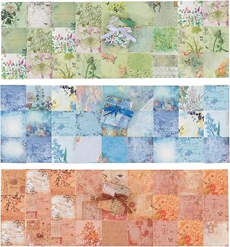 300Pcs Antique Looking Decoupage Paper for Crafts, 3.2x3.2in Decoupage Vintage Scrapbook Paper for Junk Journal Supplies Furniture Scrapbooking SetB