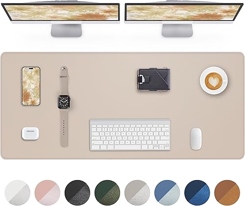 Miniatura 27 de Tapete protector para escritorio y mouse, antideslizante, de piel sintética, tapete impermeable de escritura para laptop, para oficina y hogar