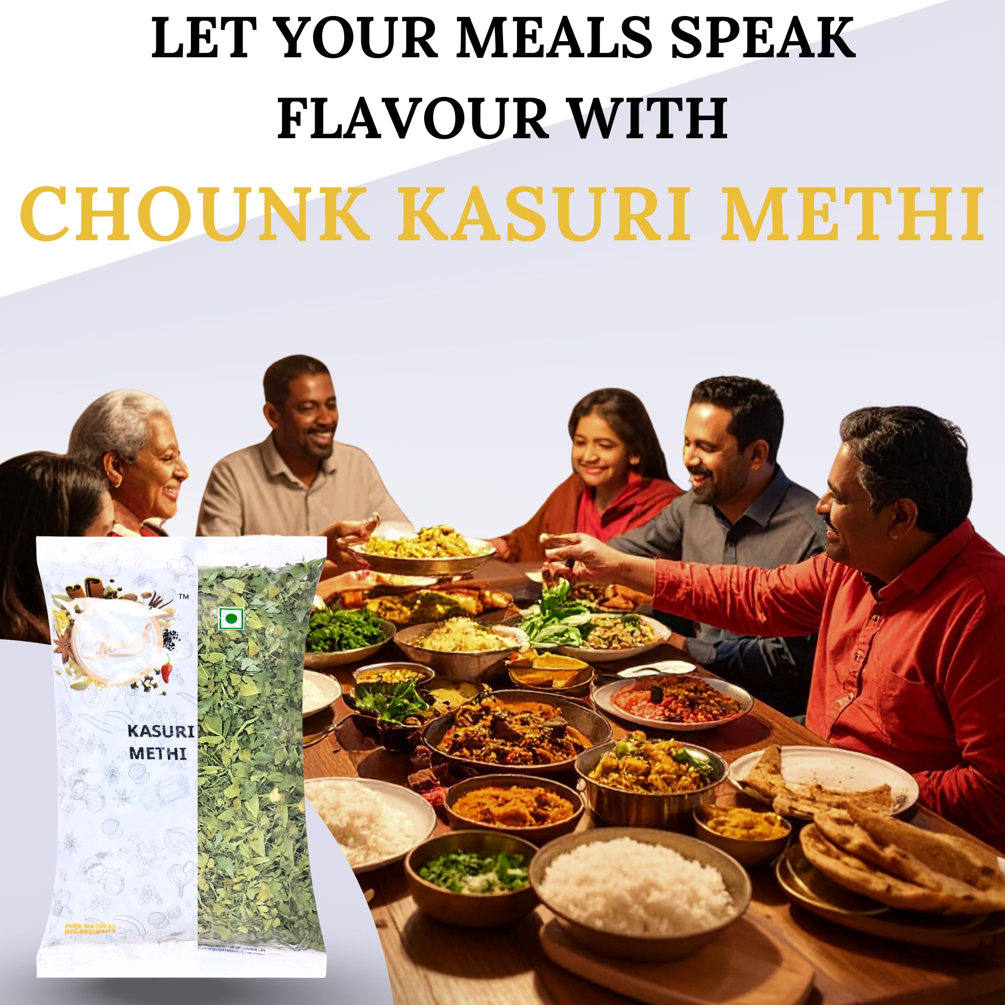 Chounk Kasuri Methi | Natural Kasoori Methi with No Added Flavor & Preservatives | Aromatic Kasuri Methi Leaves for Flavorful Cooking | Fenugreek Leaves - 1 Kg - Image 7 thumbnail