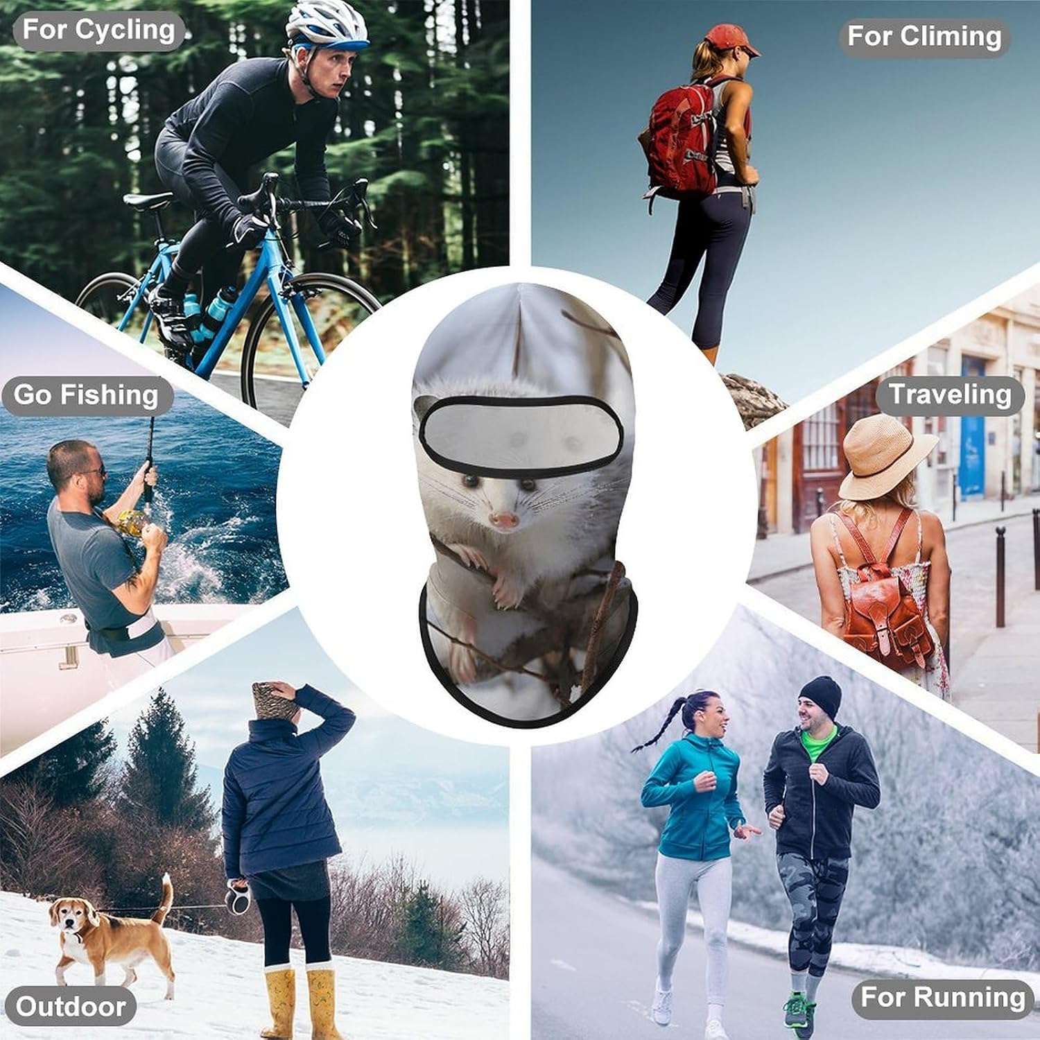 Balaclava Face Mask for Men Women Sun Protection Full Face Cover | Breathable Opossum In Snow Full Face Mask Windproof Ski Mask Motorcycle Helmet Lining for Outdoor Sport Cycling