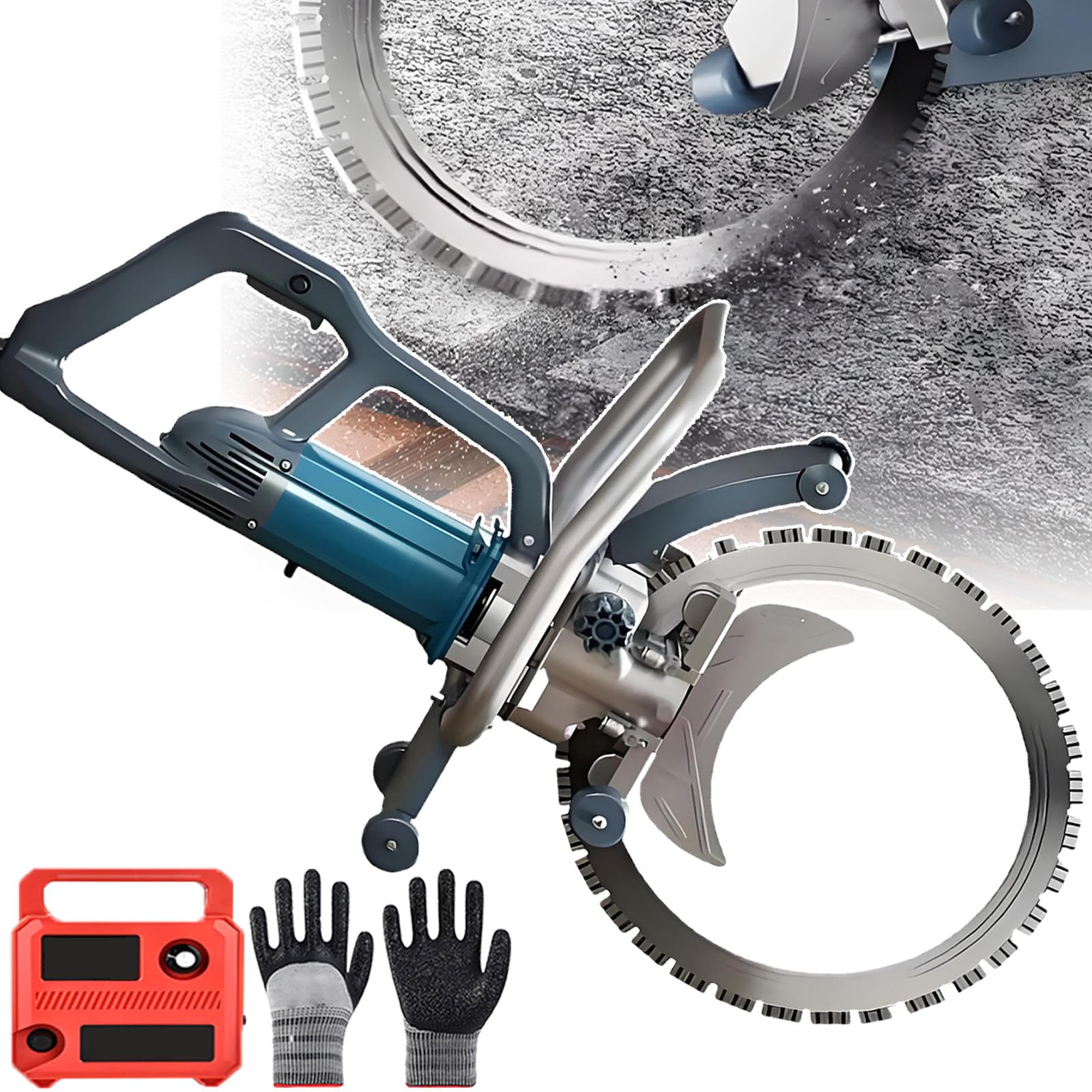 ErShangMao Upgraded Electric Concrete Ring Saw With Water Fed Dust Suppression - 8800w Brushless Circular Saw With Saw Blade For Cutting Reinforced Concrete Masonry And Natural Stone Cutting40cm