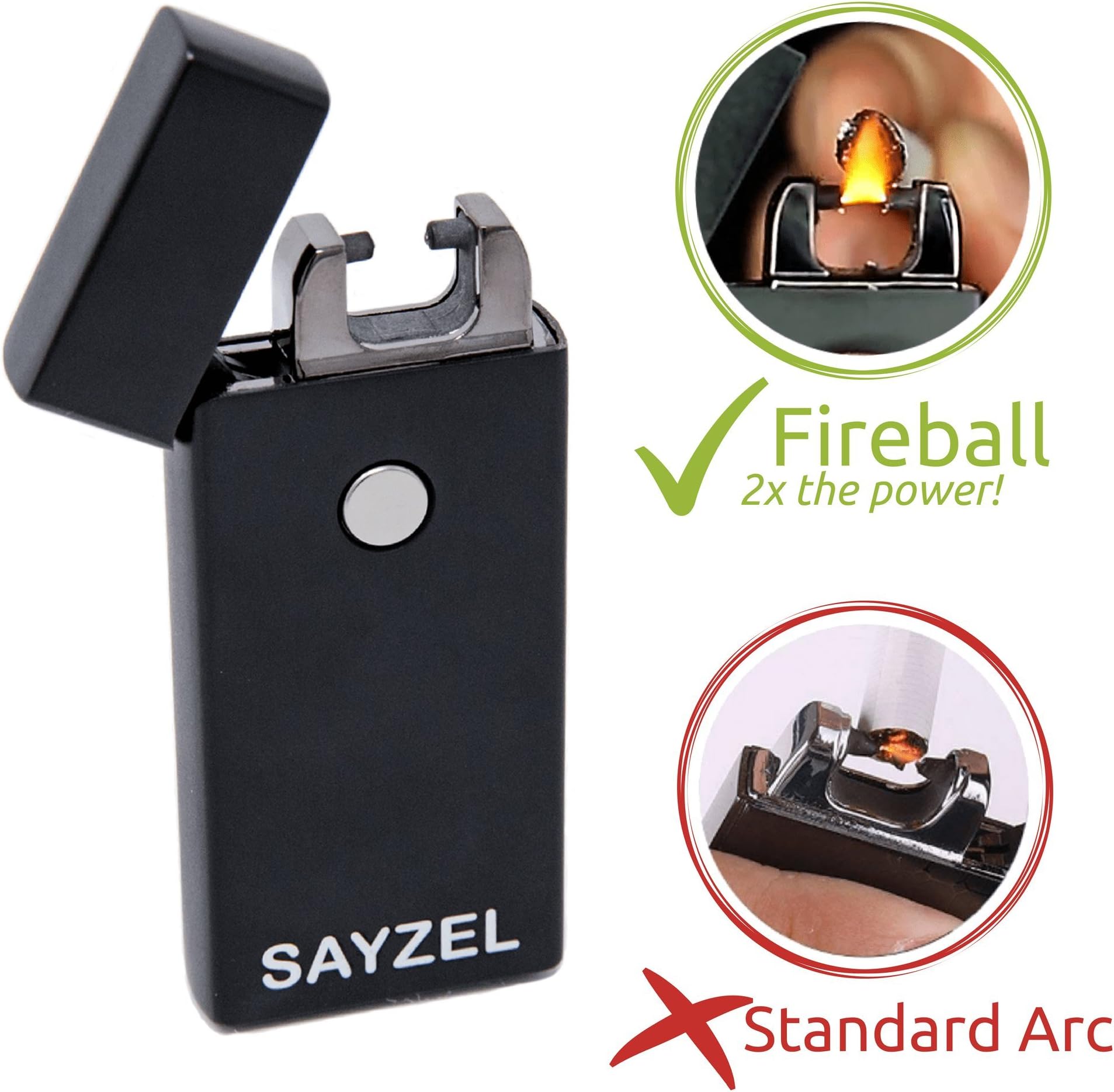 Atomic Arc Lighter with New Fireball Tech - Windproof Electric Plasma Lighter - USB Rechargeable, USB Charge Cable Included - Fun Flame Lighter - Great for Cigarettes, Cigars, Candles, and More