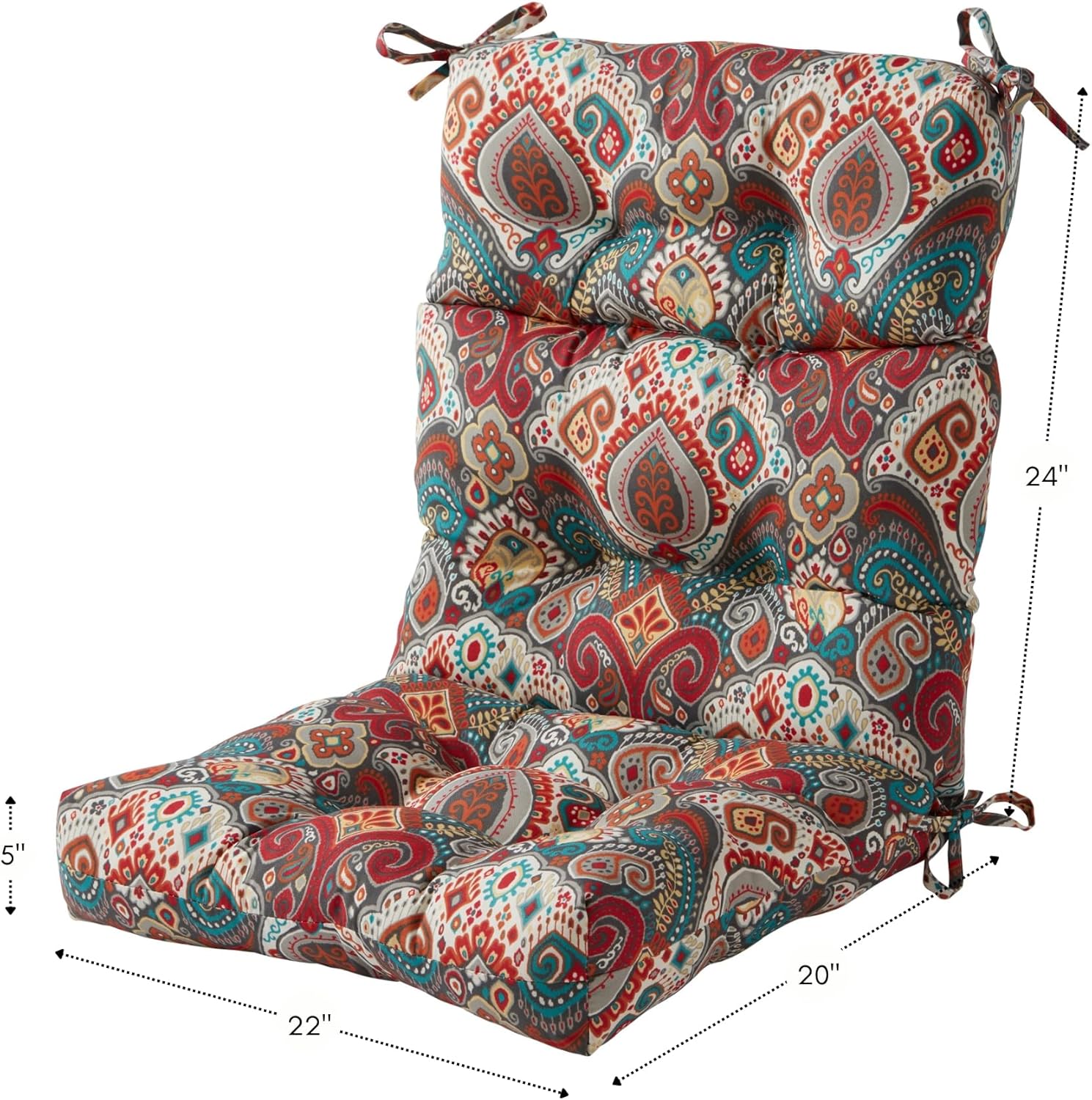 Greendale Home Fashions Outdoor 44 x 22-inch High Back Chair Cushion, Set of 2, Painted Desert 2 Count