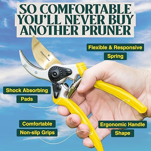 Vista 27 de Haus & Garten, tijeras de podar, podador de mano con derivación de titanio, herramienta para jardín y recortes, para uso profesional y doméstico